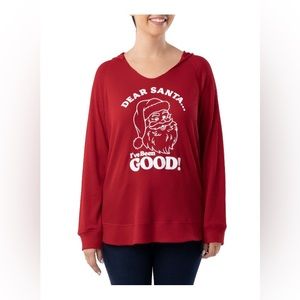 Holiday Time women’s Christmas graphic thermal hoodie; size: Small(4-6)